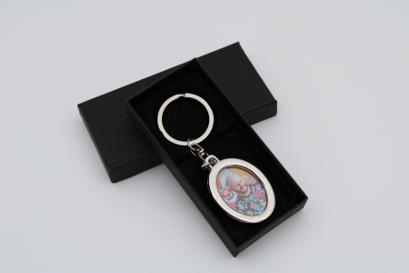 Brelocuri personalizate - Breloc metalic personalizare foto oval