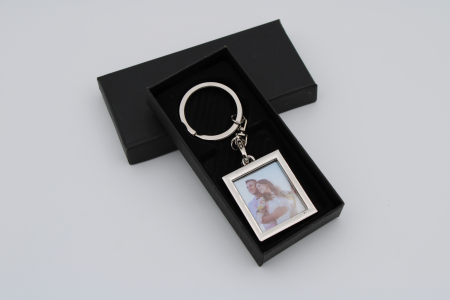 Brelocuri personalizate - Breloc metalic personalizare foto dreptunghi