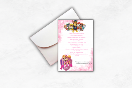 Invitatie Botez: Patrula Catelusilor Girl [1]