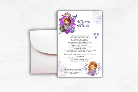 Invitatii de botez - Invitatie Botez: Prințesa Sofia