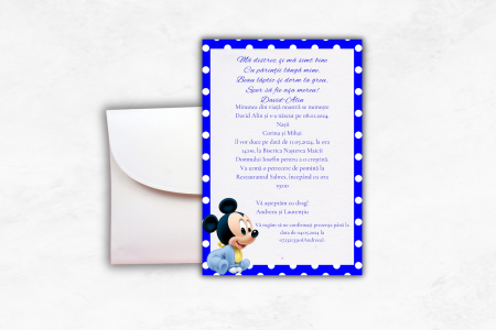 Invitatii de botez - Invitatie Botez: Mickey Mouse