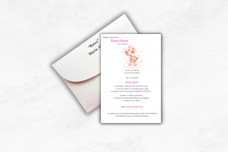 Invitatie Botez: Pink Bear [1]