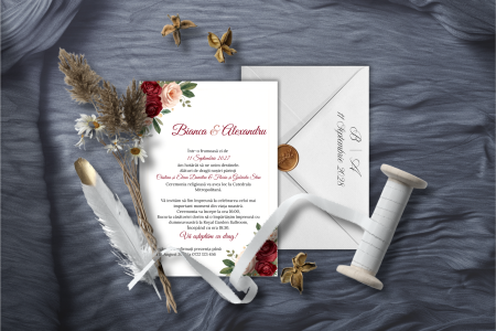 Invitatii de nunta - Invitație de Nuntă Romantic Roses