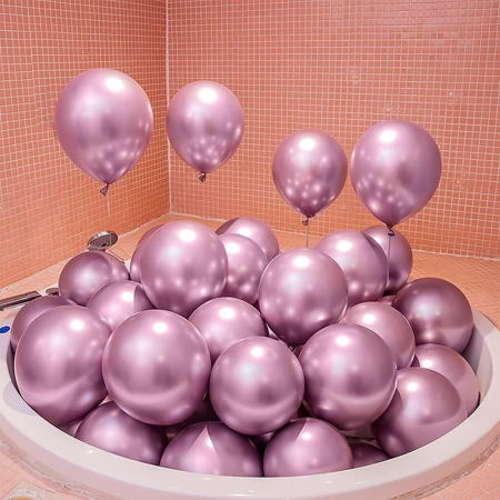 Set 10 Baloane din Latex Chrome, 23 cm, Mov, 2.2 g [4]