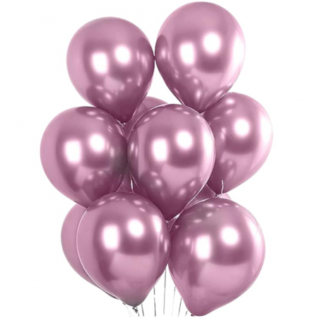 Baloane Latex - Set 10 Baloane din Latex Chrome, 23 cm, Mov, 2.2 g