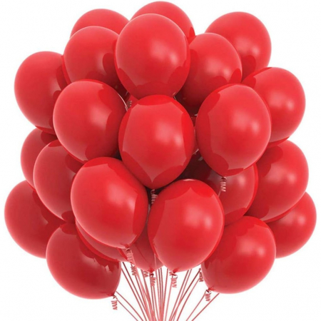 Set 10 Baloane din Latex, 13 cm, 1 g, Rosu [6]