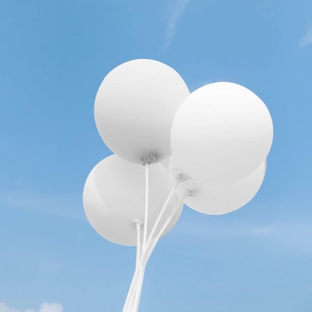 Set 10 Baloane din Latex, 13 cm, Albe, 2.2 g [4]