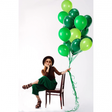 Set 10 Baloane din Latex, 30 cm, Verde Diferite Nuante, 2.8 g [9]