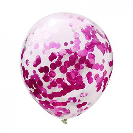 Set 10 Baloane din Latex, Model Party Confetti, 5 x Confetti, 5 x Roz, 25 cm, 2.2g [1]