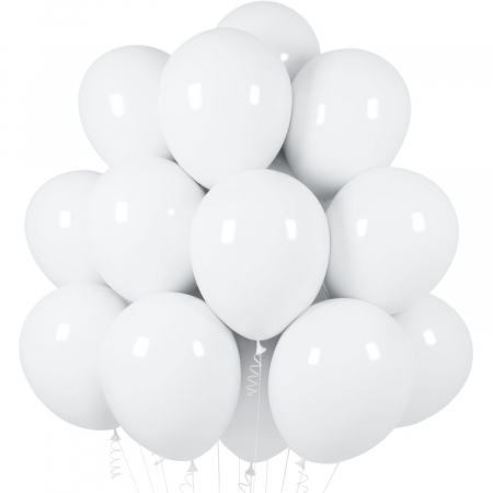 Baloane Latex - Set 10 Baloane din Latex, 13 cm, 1 g, Alb