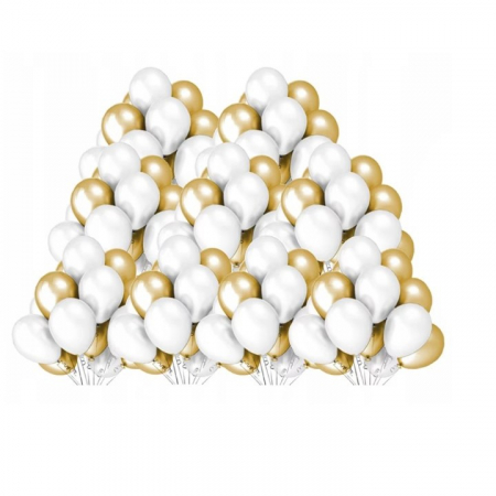Set 10 Baloane din Latex Metalizate, 5x Alb, 5x Nude, 23 cm, 2.2 g [1]