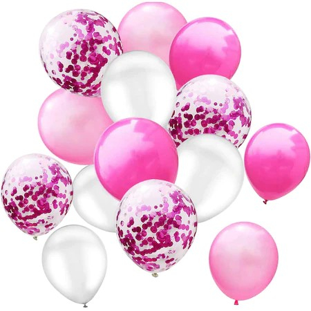 Set 15 baloane pentru petrecere, alb/roz, 30 cm [1]