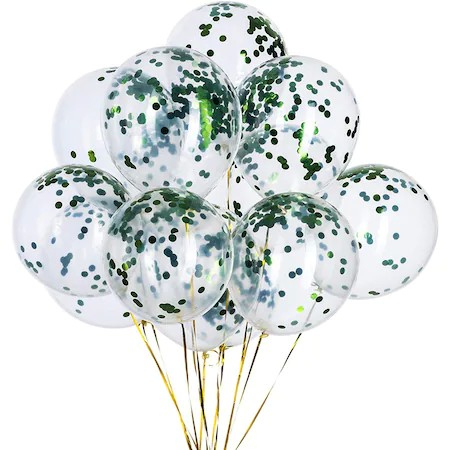 Set 15 baloane pentru petrecere, alb/verde, 30 cm [3]