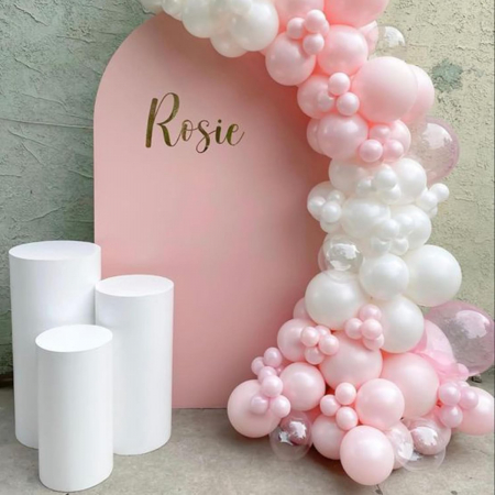 Set 16 Baloane din Latex Metalizate, 30 cm, Alb, Roz, Roz Chrome, Transparent Confetti 2.8 g [5]