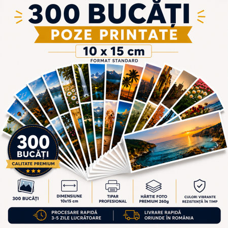 Poze printate - Set 300 fotografii printate 10x15cm