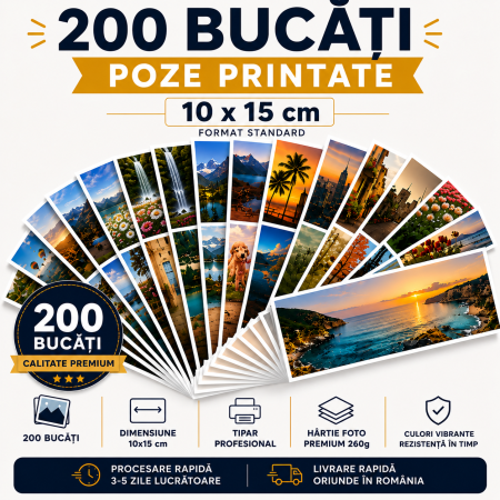 Poze printate - Set 200 fotografii printate 10x15cm