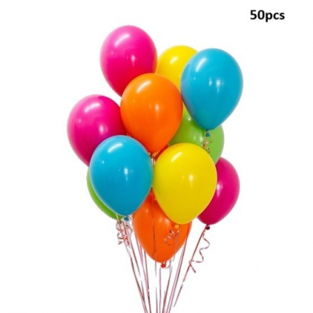 Set 50 Baloane din Latex Metalizate, 30 cm, Multicolore, 2.4 g [1]