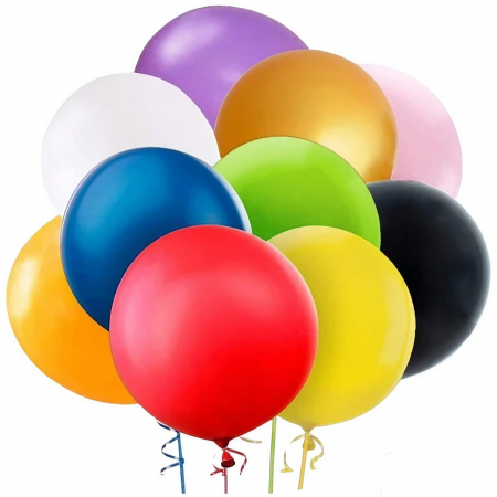 Baloane Latex - Set 6 Baloane din Latex, Model Party Jumbo, 45 cm, Multicolore