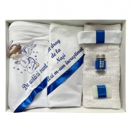 Trusouri botez - Trusou de botez, 6 piese Ingeras imprimat, albastru