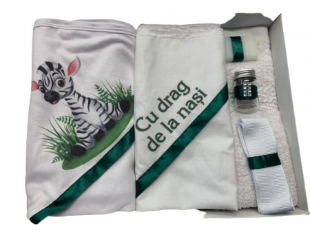 Trusouri botez - Trusou de botez, 6 piese, Zebra, imprimat