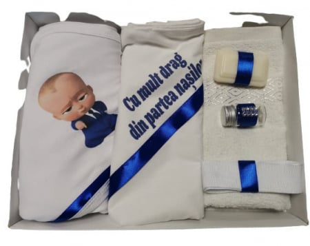 Trusouri botez - Trusou pentru botez, 6 piese, Baby Boss, albastru