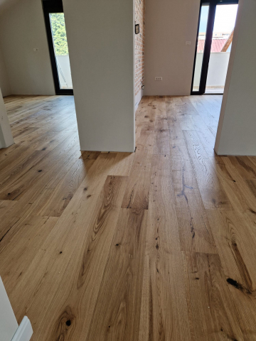 PL02- Parchet triplu stratificat stejar monolamela, periat adanc, 14/3x190x1900mm, Rustic, Uleiat, CULOARE NATUR [4]