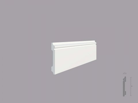 Plinte Poliuretan - Plinta polimer dur de interior PX01 dimensiuni 79x11x2000mm