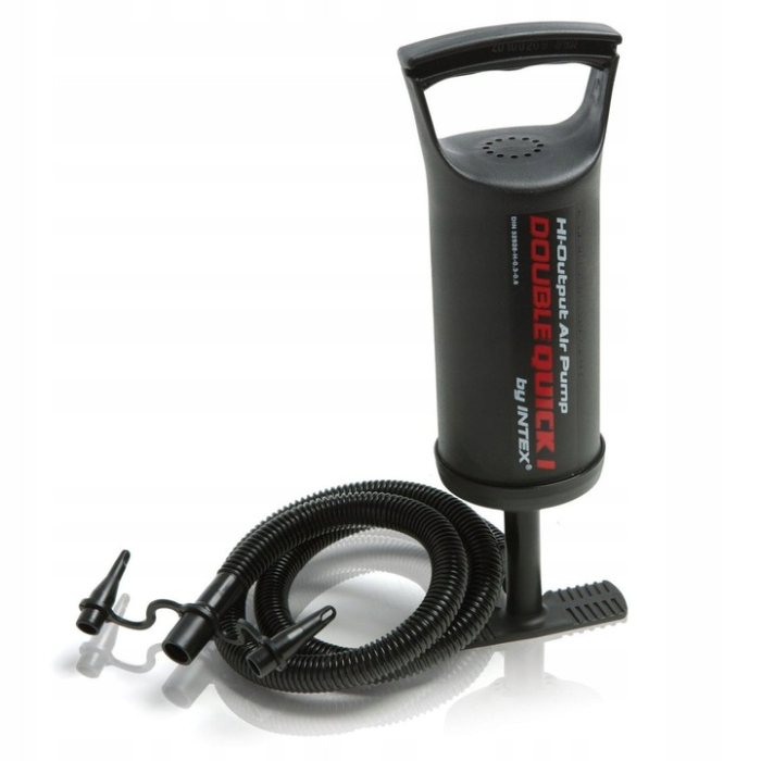 Pompa, Intex, 68612, 29 cm, 450 l/h, pompa de aer, 3 varfuri, Multicolor, Set 1 buc, Material plastic, Greutate 0.8 kg, Conexiune furtun flexibil, Pompare in ambele sensuri [1]