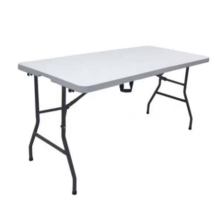 Produse de casa si gradina - Masa de gradina dreptunghiulara, otel, alba 180cm