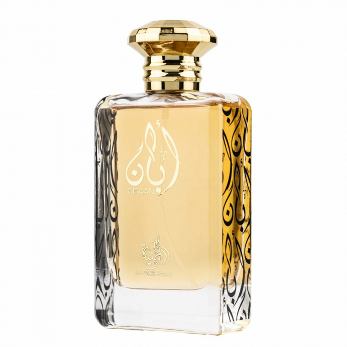 Abaan este un parfum arabesc pentru bărbați, 100ml, cu note de ciocolată, ananas, iris și mosc – dulce, persistent și original. [2]