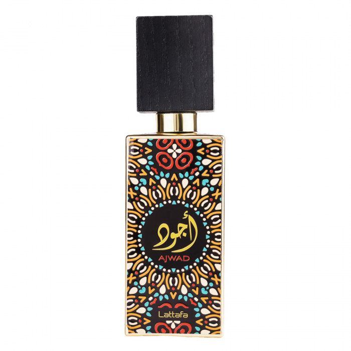 Ajwad de la Lattafa este un parfum arabesc pentru femei de 60ml cu bergamotă, trandafir și vanilie, într-o compoziție floral-orientală caldă, ușor gurmandă și persistentă, inspirată din Xerjoff More than Words. [1]