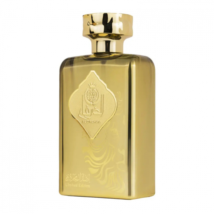 Al Dirgham de la Ard Al Zaafaran este un parfum arabesc pentru bărbați de 100ml cu note verzi, trandafir și acorduri fructat-florale, într-o compoziție proaspătă și elegantă, cu stil exclusivist. [3]