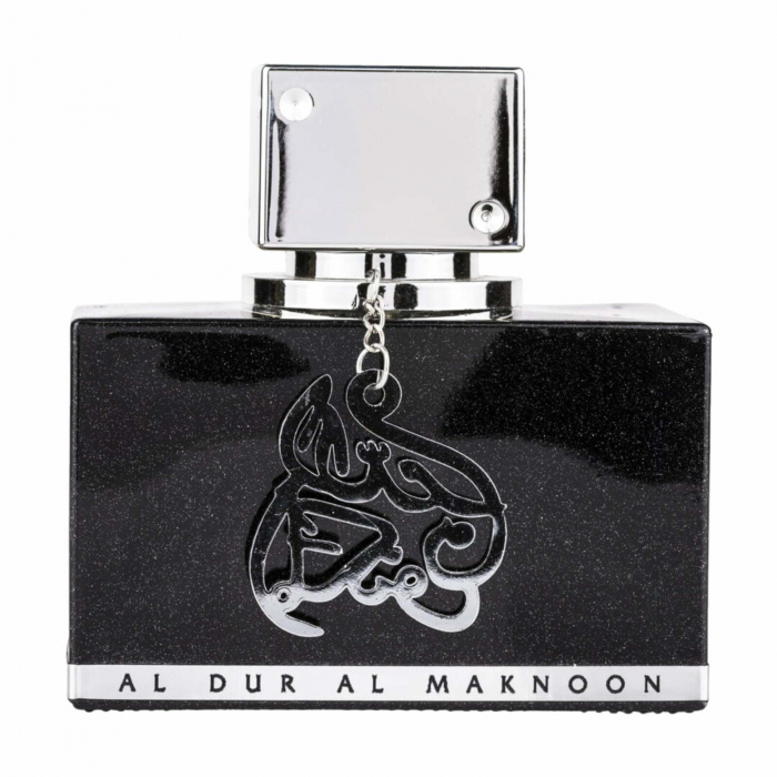 Al Dur Al Maknoon de la Lattafa este un parfum arabesc pentru bărbați, 100ml, cu lavandă, tămâie și oud. Inspirat din Aventus, cu aromă lemnos-citrică elegantă. [1]