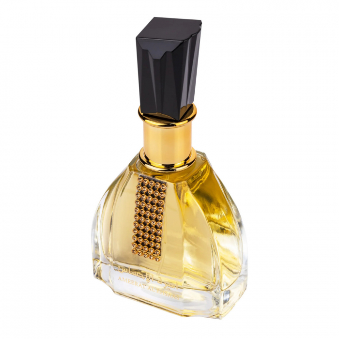 Ameerat Al Ehsaas de la Ard Al Zaafaran este un parfum arabesc pentru femei de 100ml, cu ananas, iasomie și ambră, inspirat din Crystal Noir. [3]