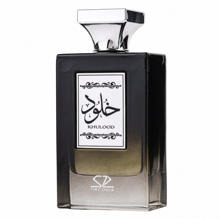 Khulood de la Zirconia este un parfum arabesc pentru bărbați, 100ml, cu căpșuni, chili, tuberoză și mosc alb – dulce, floral și modern. [2]