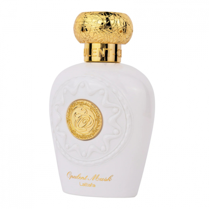 Opulent Musk de la Lattafa, parfum arabesc pentru femei, 100ml – o compoziție intensă cu mosc alb, iasomie și rășini lemnoase, dedicată celor care adoră arome îndrăznețe și elegante. [2]