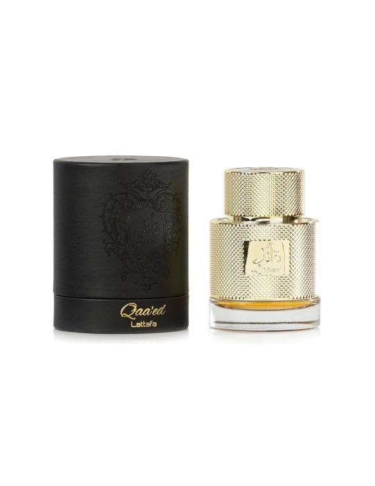 Parfum Lattafa Qaa’ed unisex 100ml cu șofran, oud, vanilie și piele. Aromă orientală persistentă, elegantă și intensă, pentru femei și bărbați. [2]