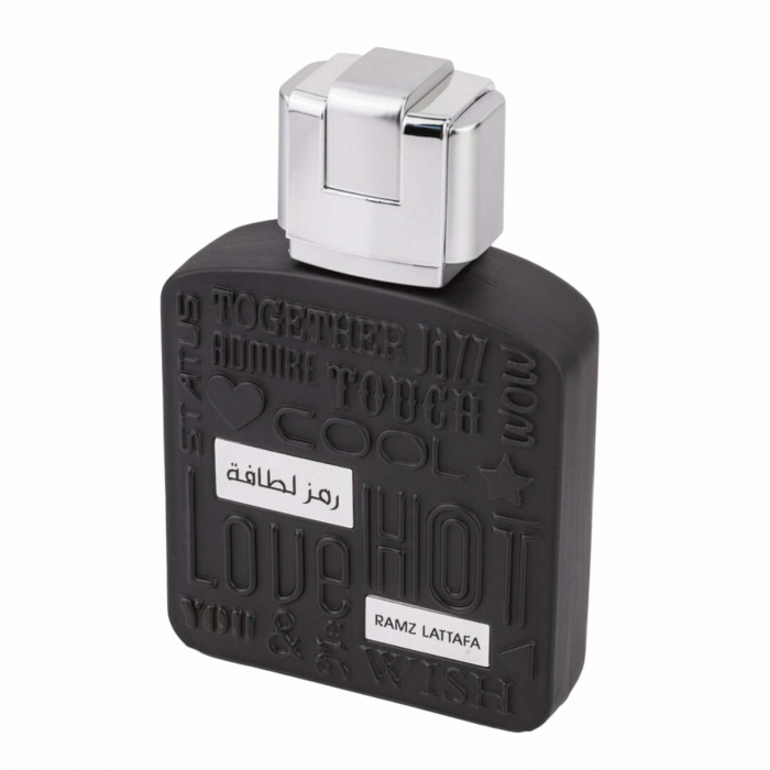 Ramz Silver de la Lattafa este un parfum arabesc pentru bărbați, 100ml, cu grapefruit, tonka și vanilie, inspirat din Ultramale – dulce-fresh, modern și persistent. [3]