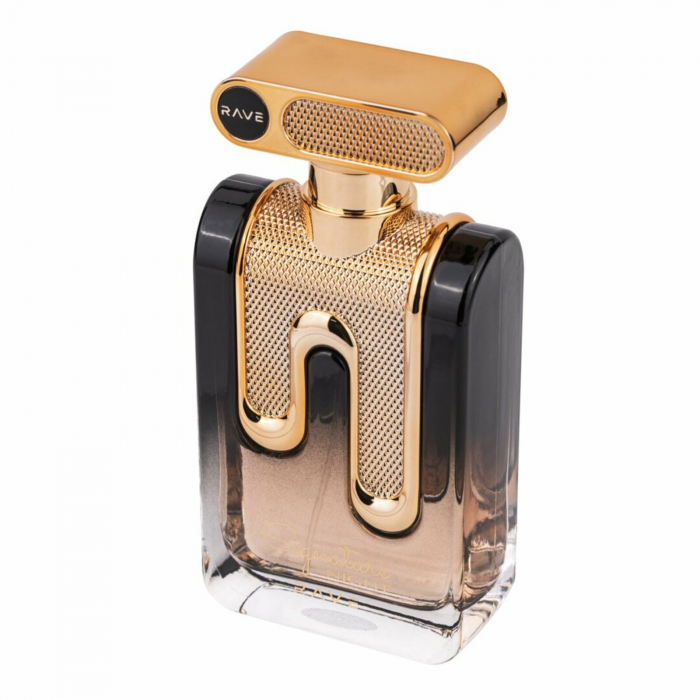 Signature Night de la Rave este un parfum arabesc pentru femei, 100ml, cu bergamotă, crin și ambră, o aromă floral-orientală caldă și seducătoare, perfectă pentru seară. [3]