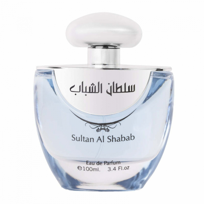 Sultan Al Shabab de la Ard Al Zaafaran este un parfum arabesc pentru bărbați, 100ml, cu mandarine, dafin și patchouli – fresh, oriental și elegant. [1]