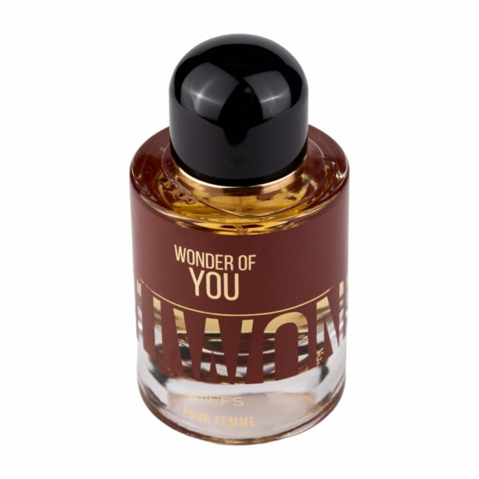 Wonder Of You de la Riiffs este un parfum arabesc pentru femei, 100ml, cu zmeură, trandafir și vanilie – delicat, dulce și rafinat. [2]