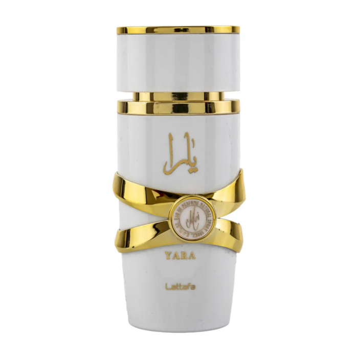 Yara Moi de la Lattafa este un parfum arabesc pentru femei, 100ml, cu iasomie, caramel și santal, o aromă delicată, caldă și feminină, într-o sticlă albă iconică. [1]