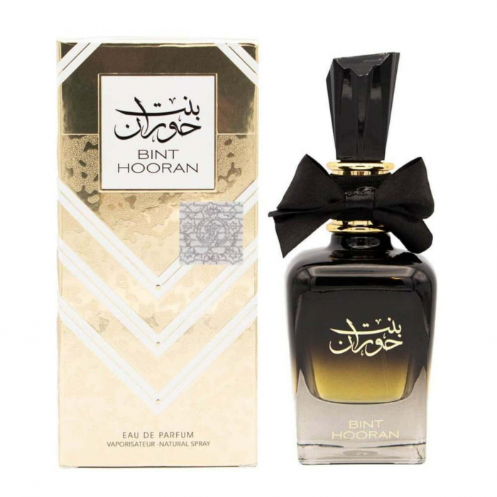 Bint Hooran de la Ard Al Zaafaran este un parfum arabesc pentru femei, 100ml, cu citrice, șofran și tutun, o aromă sofisticată, caldă și misterioasă. [4]