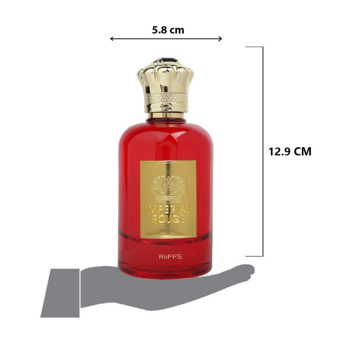Parfum Imperial Rouge de la Riiffs, 100ml, cu note de trandafir, vanilie și ambră – o aromă feminină, elegantă și rafinată. [6]