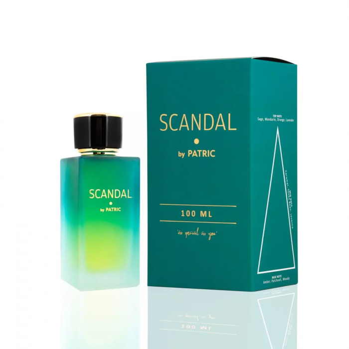 Scandal by Patric de la Frederic Patric este un parfum arabesc unisex de 100ml cu note dulci și senzuale, într-o compoziție intensă și provocatoare, inspirată din Scandal de la Jean Paul Gaultier. [1]