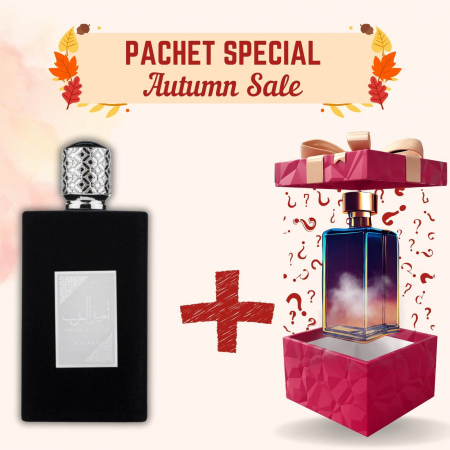 Pachete Speciale - Parfum Surpriză - Pachet Ameer Al Arab Black + Parfum Surpriză de la Asdaaf – arome masculine și orientale, pentru rafinament și originalitate.