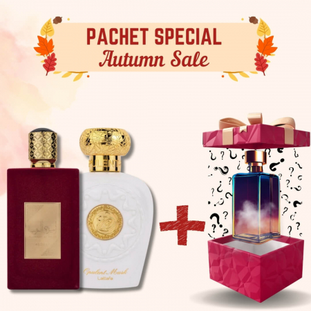 Pachete Speciale - Parfum Surpriză - Pachet Ameerat Al Arab + Opulent Musk + Parfum Surpriză, 3x100ml – parfumuri florale, orientale și seducătoare pentru femei.