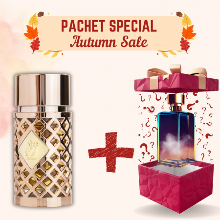 Pachete Speciale - Parfum Surpriză - Jazzab Gold de la Ard Al Zaafaran + Parfum Surpriză, 2x100ml – parfumuri arabești cu fructe, trandafir, vanilie și mosc – dulci, elegante și persistente.