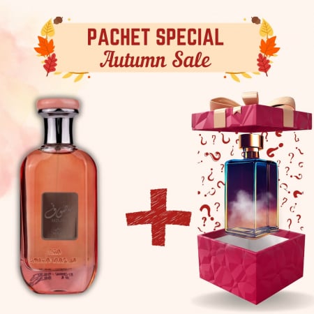 Pachete Speciale - Parfum Surpriză - Mousuf Wardi de la Ard Al Zaafaran + Parfum Surpriză, 2x100ml – parfumuri arabești florale și gurmande, cu litchi, vanilie și mosc – calde și rafinate.