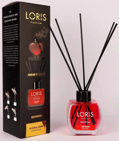Loris - Elixirul Iubirii de la Loris este un odorizant de cameră de 120ml cu aromă floral-orientală intensă, într-o compoziție romantică și senzuală, perfectă pentru un ambient cald și rafinat.